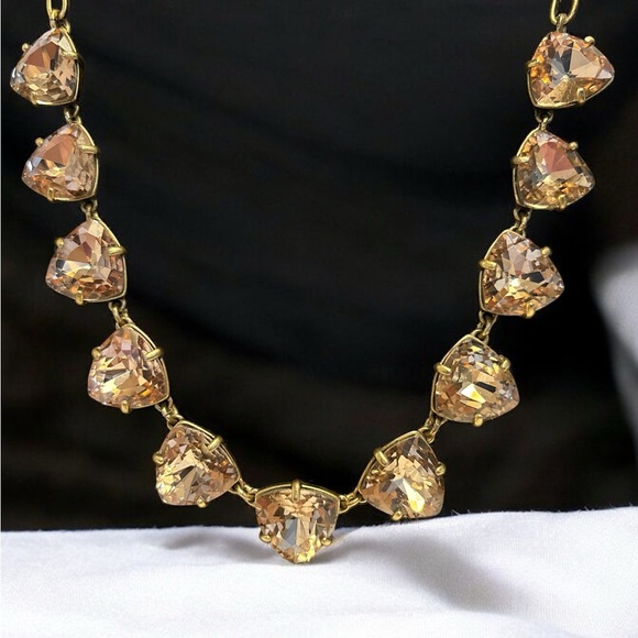 Stella & Dot Somerville Trillion Cut Crystal Necklace 17” + 2” - Picture 2 of 6